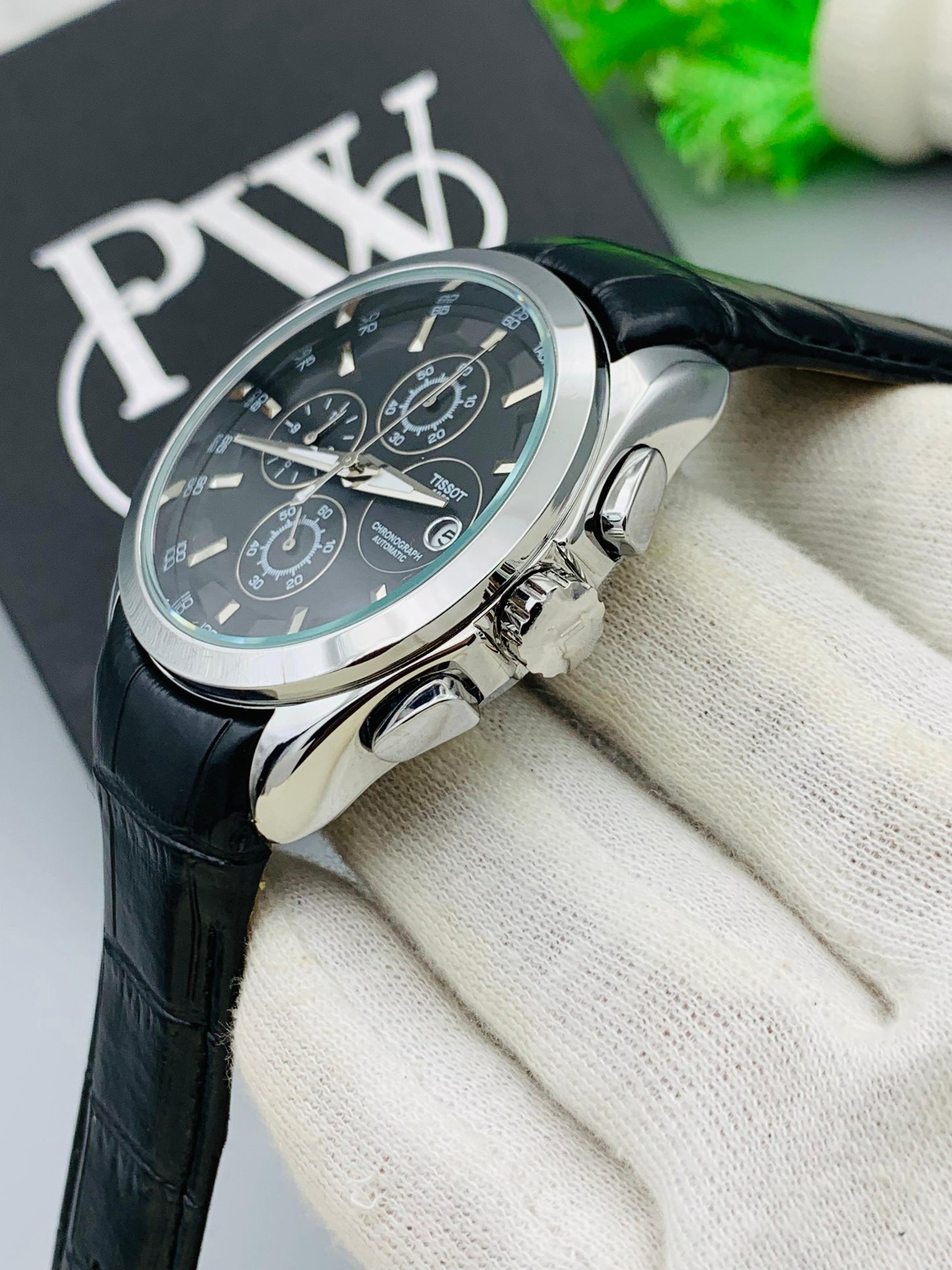 AA+ Black  New Chronograph Model With Date Adjustment - Quartz