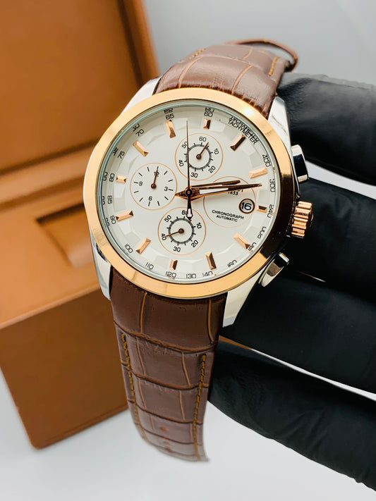 AA+ New Chronograph Model With Date Adjustment - Quartz (Brown Gold)